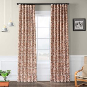 Nouveau Cream Striped Room Darkening Curtain