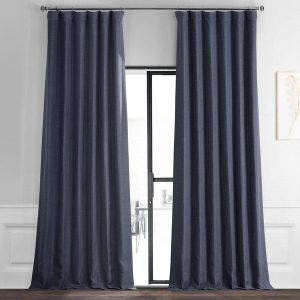 Wild Blue Textured Bellino Room Darkening Curtain