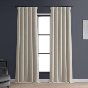 Caravan Beige Faux Linen Hotel Blackout Curtain