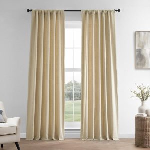 Walnut Beige French Linen Room Darkening Curtain