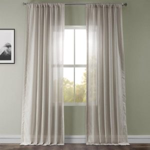 Tumbleweed Textured Faux Linen Sheer Curtain