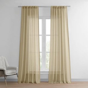 Gobi Dunes Faux Linen Sheer Curtain Pair (2 Panels)