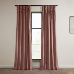 Wild Rose Heritage Plush Velvet Room Darkening Curtain