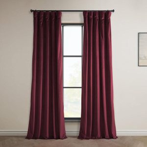 Dark Merlot Heritage Plush Velvet Room Darkening Curtain