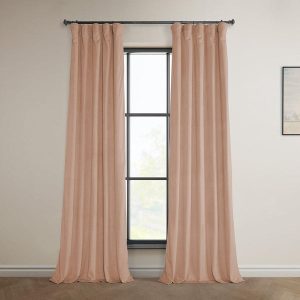 Peach Blossom Heritage Plush Velvet Room Darkening Curtain
